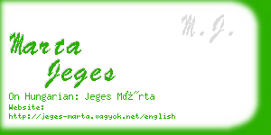 marta jeges business card